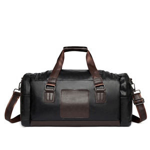 Sac de voyage en cuir PU imperméable, grande capacité, sac à dos de week-end, sangle réglable, fermeture éclair, sac de sport pour la nuit - Product Image 4