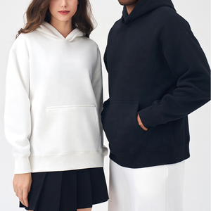 Streetwear, logo brodé personnalisé de haute qualité, sweat à capuche pour homme rose, sweat à capuche épais de couleur unie - Product Image 2