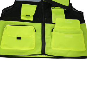 Chaleco de seguridad de secado rápido, alta calidad, transpirable, 100% poliéster, unisex, alta visibilidad, color y logotipo personalizables. - Product Image 6