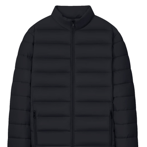 TIMELY WEARS <b>Men's</b> Gray <b>Long</b> Stand Collar Quilted Puffer <b>Jacket</b> Waterproof Windproof Hooded Zipper Closure Casual Winter Front - Product Image 4