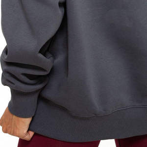 Sweat-shirt à capuche oversize pour femme, couleur unie, en coton et bambou tricoté, manches longues, haut décontracté respirant pour l'automne - Product Image 3