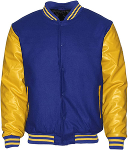 <b>Top</b> Quality Men's Letterman Varsity Jacket Two-Toned Winter Casual Sports Baseball Coat Wool Fabric Stand Collar Baseball Jacket - Product Image 3
