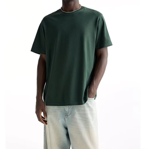 Camiseta Oversize de Algodón Grueso para Hombre, Hombros Caídos, Ajuste Holgado, Camiseta Premium Lisa, Logotipo Personalizado, Tallas Grandes, Estilo Urbano - Product Image 1