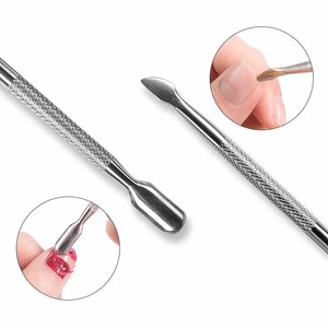 Pousse-cuticules en acier inoxydable durable pour le nettoyage des cuticules, la manucure, la pédicure, les soins des ongles, la préparation des ongles et l'élimination des peaux mortes - Product Image 1