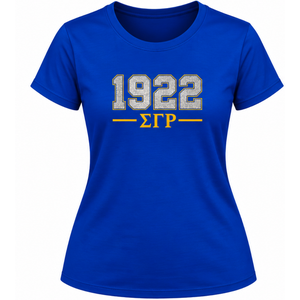 T-shirt personnalisé Sigma Gamma Rho pour femmes, imprimé lettres de sororité grecque, en coton, manches courtes, col rond, décontracté, vente en gros - Product Image 1