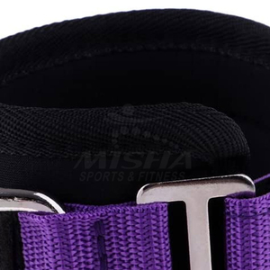 สายรัดข้อเท้าแบบวงแหวนคู่ ทำจากนีโอพรีน ระบายอากาศได้ พับเก็บได้ พกพาสะดวก ทนทาน ใช้สำหรับยกน้ำหนักบริเวณต้นขาและขา พร้อมแผ่นรองรับสายเคเบิลสำหรับการฝึกซ้อม - Product Image 6