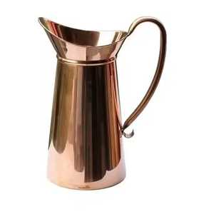 Pichet à eau en cuivre pur martelé avec couvercle détachable et poignée ornée en laiton – Fourniture en gros pour articles de boisson - Product Image 2