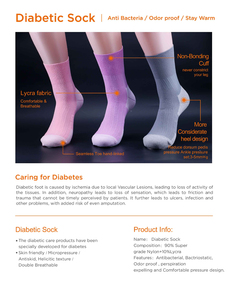 <b>Women's</b> Diabetic Knee-Length Knitted Anti-Bacterial Breathable Sweat-Absorbent Stay <b>Warm</b> Nylon Casual <b>Socks</b> Sports Daily Use - Product Image 3
