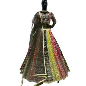 Último diseñador Faux Georgette bordado secuencia trabajo Lehenga Choli por Fab Zone - Product Image 1
