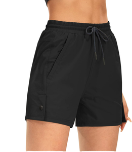 Shorts Deportivos Personalizados al por Mayor para Mujer, Cintura Alta, Ligeros, Transpirables, de Secado Rápido, Poliéster/Nailon, para Gimnasio, Running, Uso Casual, OEM ODM - Product Image 4