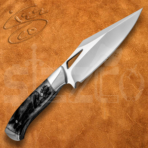 มีดทำมือ OEM แบบกำหนดเอง เหล็ก D2 สำหรับล่าสัตว์ ด้ามจับทำจากกระดูก ใบมีดแบบ Fixed Blade สำหรับตั้งแคมป์ กิจกรรมกลางแจ้ง และพกพาประจำวัน พร้อมปลอกหนัง ของขวัญ - Product Image 4