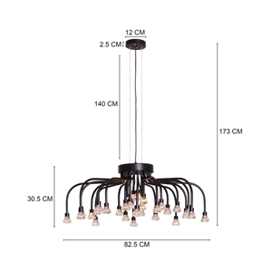 Modern Luxury Crystal Chandelier Black Metal Pendant <b>Light</b> Contemporary <b>LED</b> Hanging <b>Ceiling</b> Lamp Decorative Indoor Lighting - Product Image 5