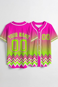 Camiseta de Béisbol Personalizada con Degradado Rojo y Negro, Patrón Chevron, Nombre y Número Personalizados, Uniforme de Equipo con Botones, Venta al Por Mayor OEM - Product Image 4