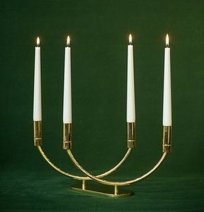 Support à bougies triple classique en or, décoratif, en métal, pour table, support à bougies de luxe, pour table à manger, événements de mariage, tendance - Product Image 2