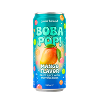 Boisson gazeuse au jus de mangue et boba, boisson au boba éclatant 330ml, canette personnalisable