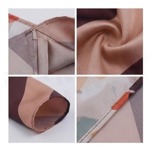 Women's Square Long <b>Silk</b> Scarf Digital Print Geometric Pattern Multi-Functional Elegant Fashion Accessory Polyester All Seasons - Product Image 4