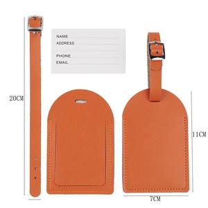 Étiquettes de bagages en cuir PU personnalisées avec logo, vente en gros d'usine, protection de la vie privée de haute qualité, étiquettes de voyage pour bagages - Product Image 6