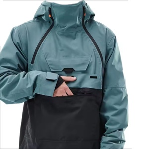 Chaqueta de Esquí Impermeable con Capucha Azul Claro para Hombre, Cierre de Botones, Cortavientos, Ropa Deportiva para la Nieve, Talla Adulto - Product Image 6