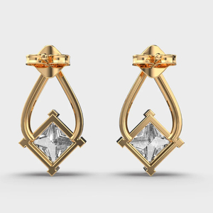 Pendientes de Diamantes VVS1 Mossinate Chapados en Oro para Mujer, Corte Brillante Redondo, Joyería Clásica de Lujo para Boda, ZAWO HOUSE - Product Image 1