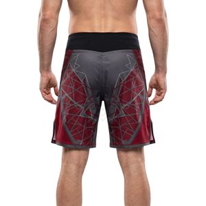 Shorts MMA à panneaux bordeaux foncé, taille élastique, prêts pour la compétition, pour hommes, vêtements d'entraînement sportif - Product Image 2