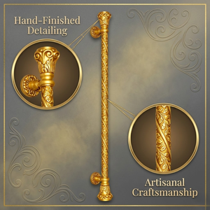 Manija de Latón Sólido de Alta Resistencia HI SAFE de 36 Pulgadas |   Herrajes Modernos para Puerta Principal Exterior con Acabado de Latón Antiguo para el Hogar - Product Image 3