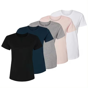 T-shirts pour femmes en polyester et coton, coupe ajustée, tendance, haute qualité, respirants, séchage rapide, écologiques, fabriqués au Pakistan pour l'été - Product Image 2