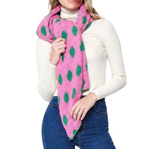 Pink Green Polka Dot Scarf Soft Warm Fashion <b>Wrap</b> Women Casual Winter Neck Accessory Plush Pattern Shawl Outdoor Style - Product Image 5