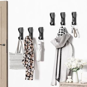 Set di 4 Ganci da Parete Autoadesivi Neri Resistenti per Appendere Vestiti, Asciugamani, Chiavi in Cucina e Bagno - Product Image 2