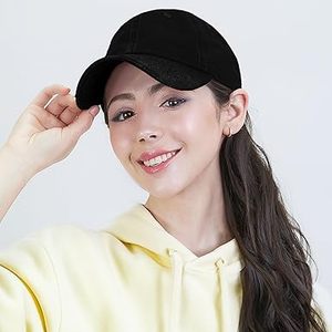 Gorra de Béisbol Negra de 6 Paneles, Ajustable, de Color Sólido, de Algodón, Unisex, Informal, para Adultos, para Usar en Primavera y Verano - Product Image 1