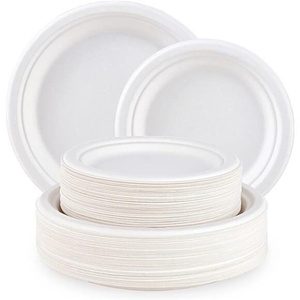 Assiettes de fête écologiques de 6 pouces en fibre de canne à sucre, design rond, pour plats rapides, compatibles micro-ondes et compostables 2026 - Product Image 1