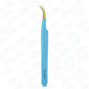 Outil de beauté professionnel en acier inoxydable pour pince à cils avec embouts inclinés en fibre pour extension de cils antistatique antidérapant - Product Image 3