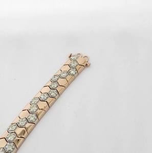 Elegante Pulsera de Tenis con Patrón de Panal de Abeja en Oro de 14K, Adornada con Diamantes VS Cultivados en Laboratorio con Certificación IGI, para Hombres y Mujeres - Product Image 2