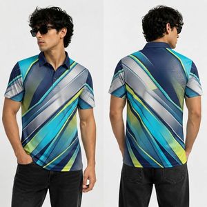 <b>Orange</b> Blue Tropical Hibiscus Print Golf <b>Polo</b> Shirt Colorfast Fabric Easy Care Soft Feel Holiday Style Men's <b>Polo</b> Shirts - Product Image 5