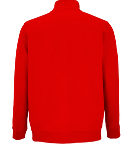 Sudadera Roja con Cierre para Hombre, Corte Regular, Color Sólido, Informal, Tejida, Cuello Alto, Manga Larga - Product Image 4