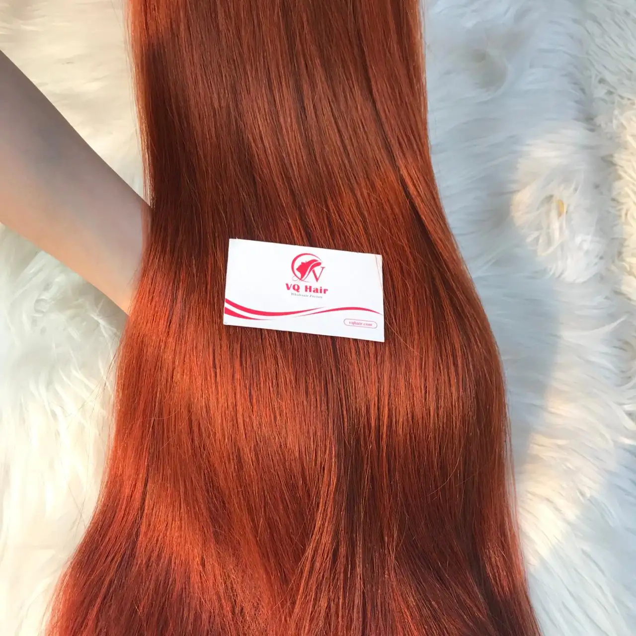 Высококлассные Толстые 100% человеческие волосы для наращивания, оптовая продажа, оранжевые прямые человеческие волосы от компании VQ