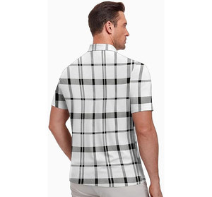 Mens <b>Classic</b> for Shirt Button Placket Formal Casual Mix Anti-Wrinkle Knitted Fabric 100% Cotton Short Sleeve Front Logo Custom - Product Image 6