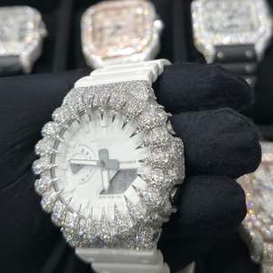 Reloj de Lujo Iced Throns con Bisel de Moissanita VVS y Diamantes, Estilo Hiphop, Correa de Goma, Escala Mixta, para Hombre/Mujer, Bajo Precio - Product Image 2