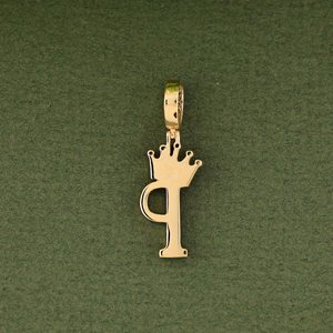 Colgante de Plata de Ley 925 con Letra P en Forma de Corona, Estilo Hip Hop, con Incrustaciones de Diamantes CZ, Collar con Inicial Personalizada, Regalo - Product Image 3