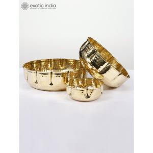 ชุดชามดีไซน์เนอร์ขนาด11นิ้วจำนวน3ชิ้นทำจากทองเหลืองของตกแต่งบ้าน - Product Image 3