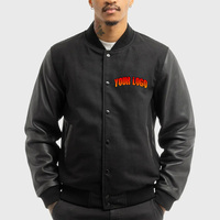 Veste de baseball en tissu de laine pour homme, coupe ample, décontractée, avec logo brodé personnalisé, manches en cuir, style universitaire, pour l'hiver