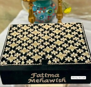 Handmade Embroidery seed beaded <b>Jewelry</b> <b>Organizers</b> By Whimsy Art Craft Fabric - Product Image 1