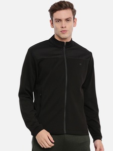 Veste matelassée en polaire noire pour homme, à capuche, imperméable, fermeture éclair sur le devant, col montant, vêtement d'hiver décontracté, couleur unie, coupe ajustée - Product Image 4