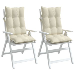 ชุดเบาะรองนั่งเก้าอี้กลางแจ้งแบบพนักพิงสูงสีครีม 2 ชิ้น - Product Image 3