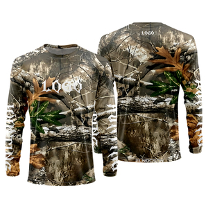 Chemise de chasse d'été unisexe à manches longues, à motifs floraux, imprimée par transfert de pigments, respirante, en polyester/spandex - Product Image 4