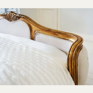 Ensemble de chambre à coucher en teck classique de luxe, lit rembourré en bois massif - Product Image 4