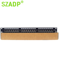 Panel Patch 24/48 Port Cat6 19 1U 2U Manajemen Kabel Ethernet Panel Patch RJ45 Rangka Distribusi Modular untuk Switch Jaringan