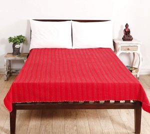 Edredón Kantha bohemio de color sólido cosido a mano manta india y colcha edredón Kantha hecho a mano con relleno de algodón - Product Image 5