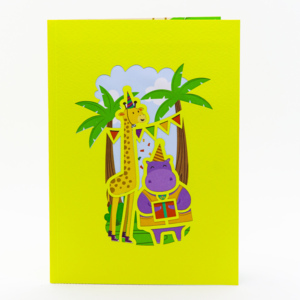 Carte pop-up 3D amusante, collection sur le thème des animaux colorés, cartes de vœux 3D, cartes de vœux faites à la main, artisanat en papier - Product Image 4