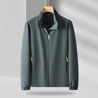 Veste coupe-vent décontractée légère à col montant, broderie logo personnalisée OEM, prix usine Chine Bangladesh, printemps automne