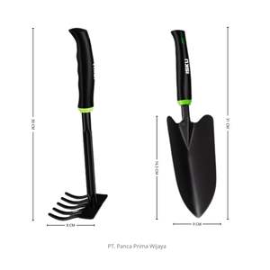 Juego de Herramientas de Jardinería Modernas de Alta Calidad ISKU, 3 Piezas, Mango de Acero al Carbono Reforzado, Pala, Azada, Rastrillo, Ergonómico, OEM - Product Image 5